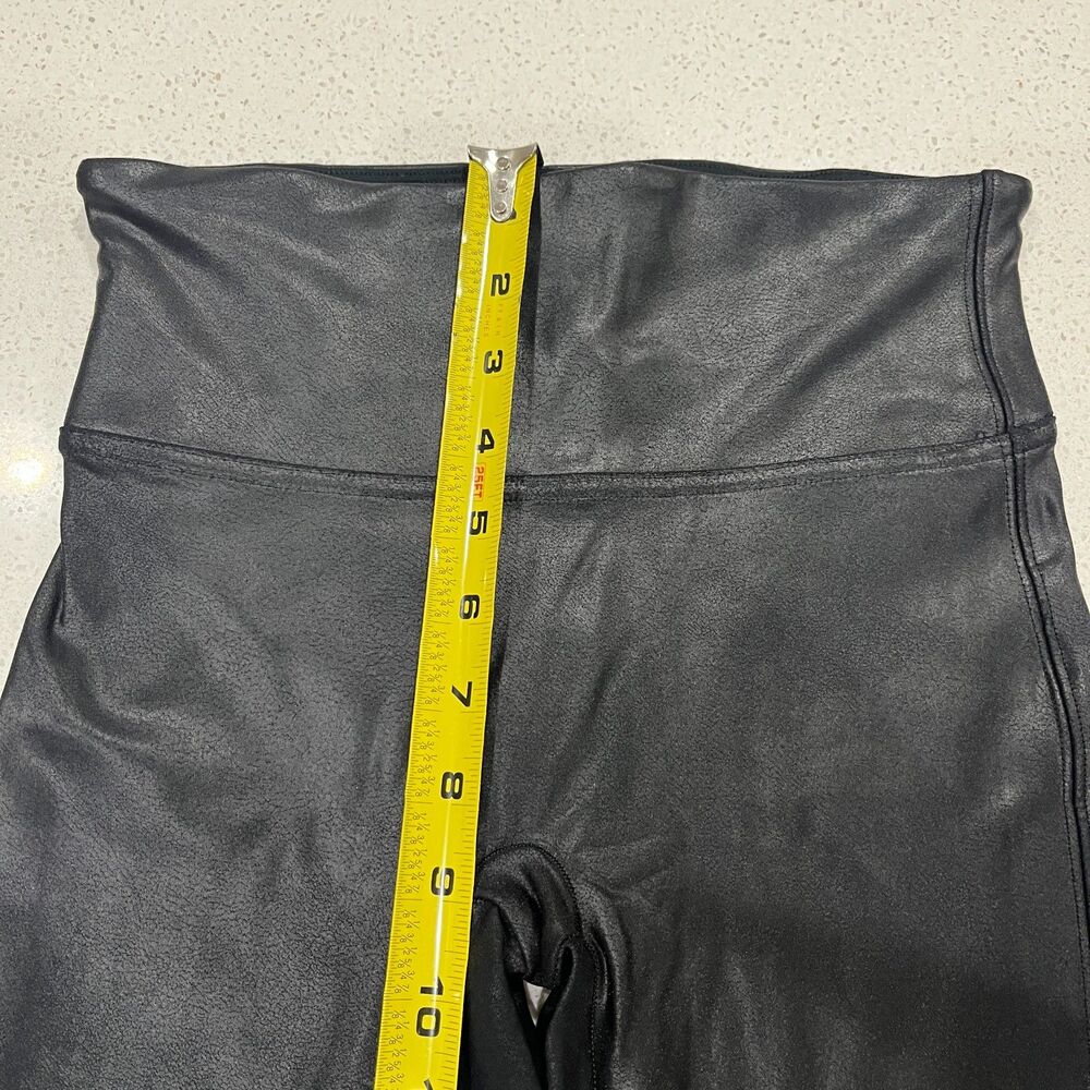 Spanx Faux Leather Leggings Size S Black High Rise Shaping Moto Coated Skinny - Picture 9 of 12
